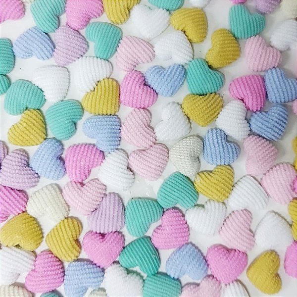 Laço de Penteado Coração Pelúcia Mod.3 - 10 unidades