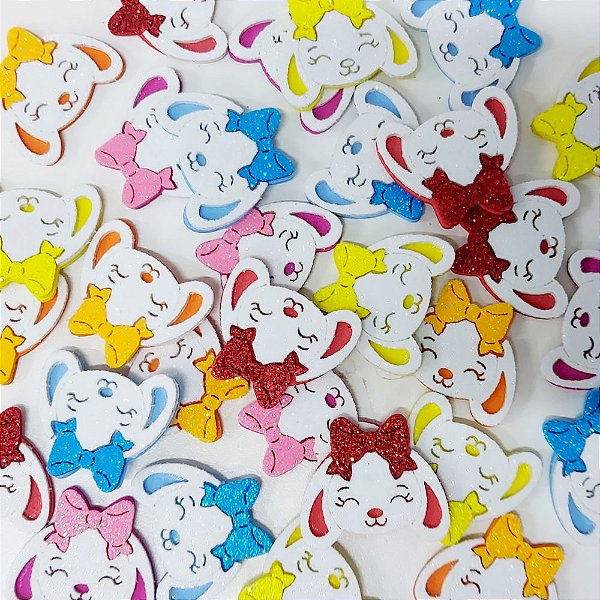 Adesivos EVA Coelha Páscoa Mod.1 - 10 unidades