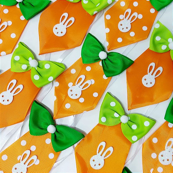 Gravata Social Laço Coelho EVA Páscoa - 10 unidades