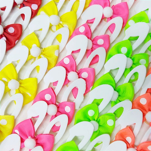 Laço Borboleta Estampado Poá Orelha EVA Páscoa Mod.2 - 10 unidades