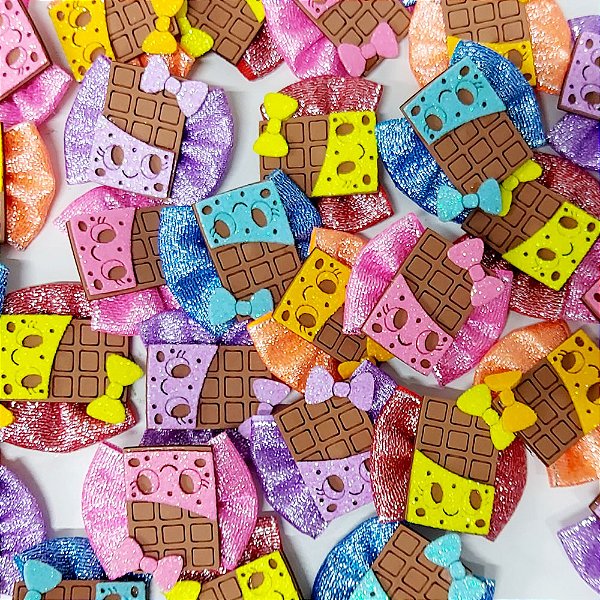 Laço Borboleta Lurex Barra Chocolate EVA Páscoa - 10 unidades