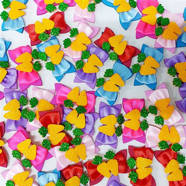 Laço Adesivo Cenoura Páscoa Mod.3 - 10 unidades