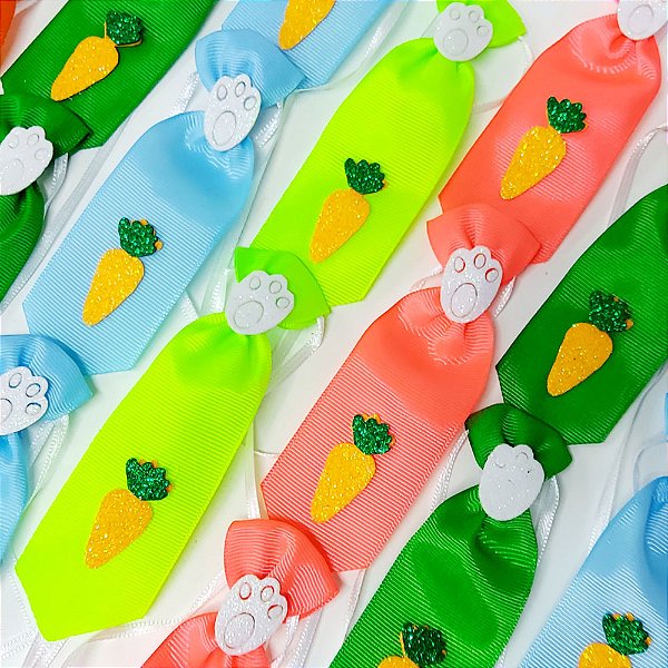 Gravata Social Cenoura EVA Páscoa - 10 unidades