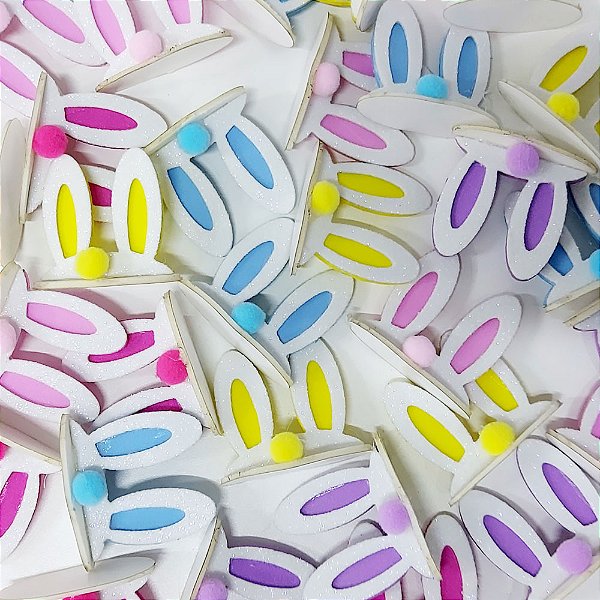 Adesivos Orelha Coelho EVA Páscoa Mod.2 - 10 unidades