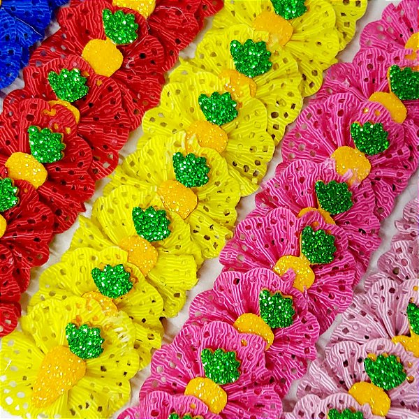 Laço Fuxico Vazado Cenoura EVA Páscoa - 10 unidades