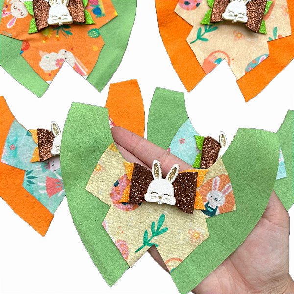 Colarinho Feltro EVA Coelho Páscoa - 10 unidades