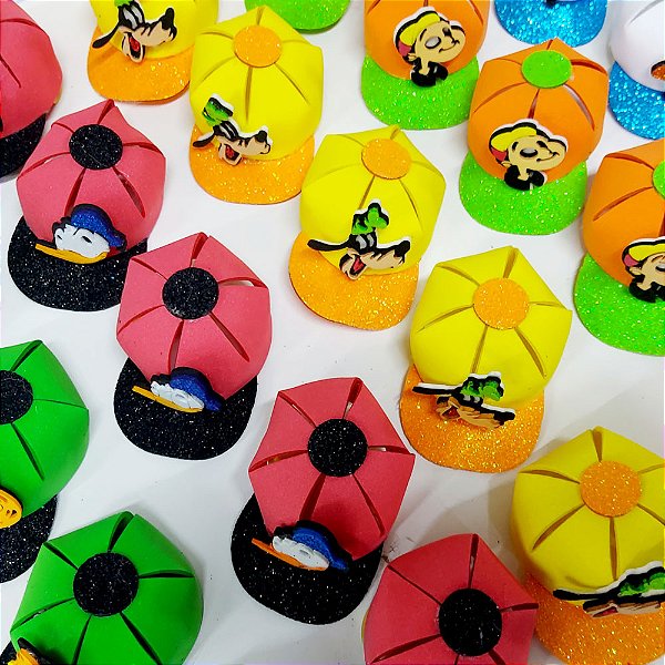 Laço de Penteado Boné EVA Personagens - 10 unidades