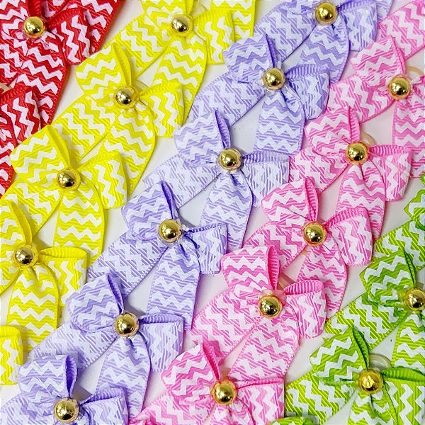 Laço Ponta Chevron Pérola Mod.2 - 10 unidades