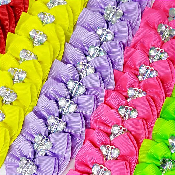 Laço Fuxico Folha Chaton - 10 unidades