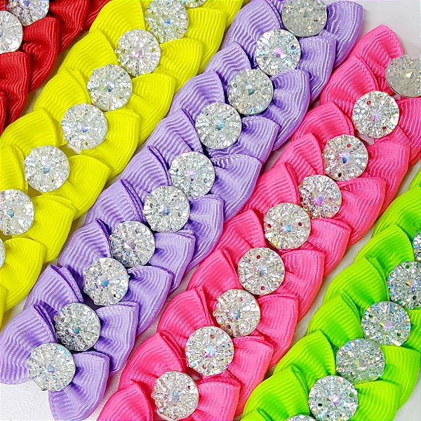 Laço Borboleta Pedraria Mod.8 - 10 unidades