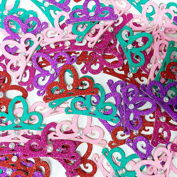 Adesivos EVA Glitter Coroa Mod.7 - 10 unidades