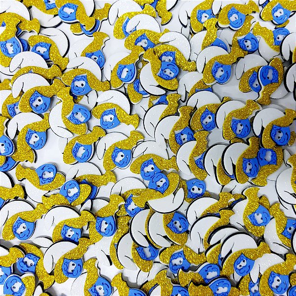 Adesivos EVA Glitter Smurfs - 10 unidades