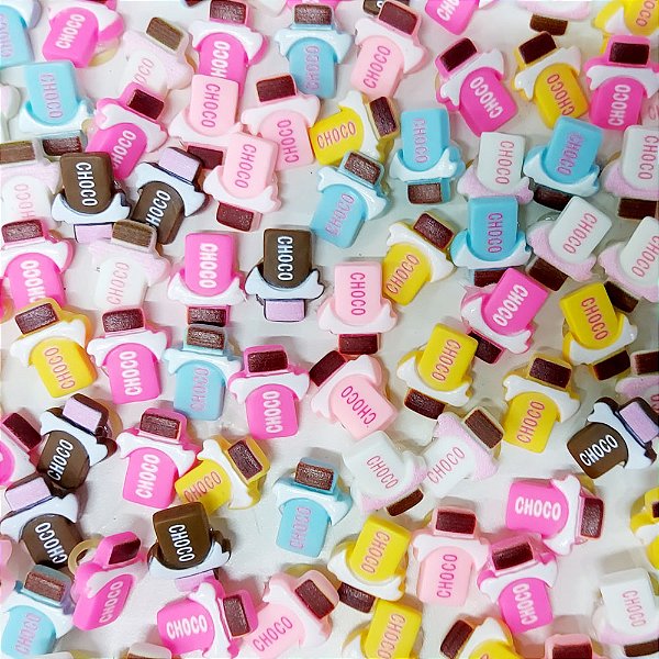 Laço Penteado Chocolate Resina - 10 unidades