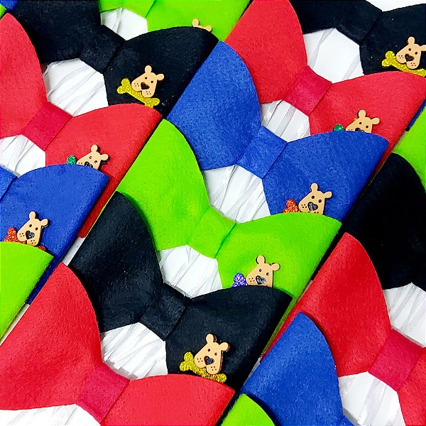 Gravata Borboleta Feltro EVA Dog - 10 unidades