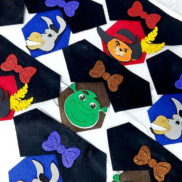 Colarinho Social Gravata Feltro EVA Shrek - 10 unidades