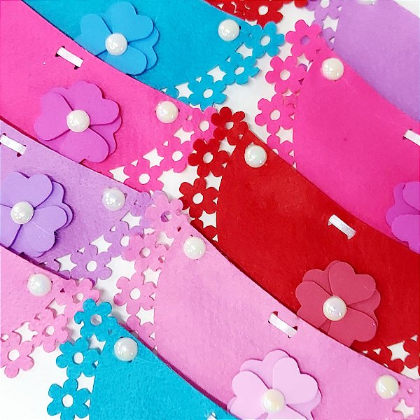 Babador Feltro EVA Florzinha - 10 unidades