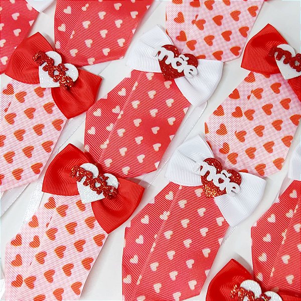 Gravata Social Laço Estampado Mães - 10 unidades