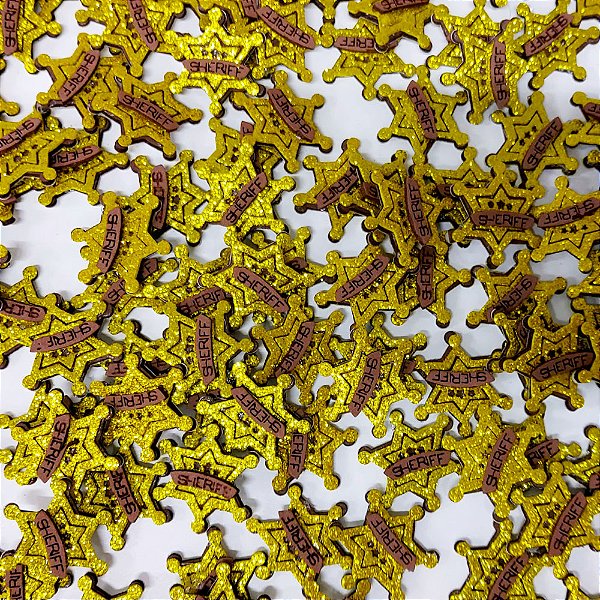 Adesivos EVA Glitter Sheriff - 10 unidades