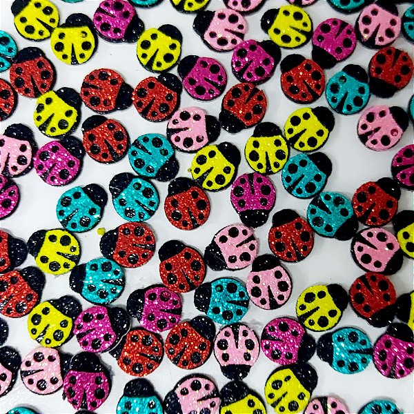 Adesivos EVA Glitter Joaninha Mod.2 - 10 unidades