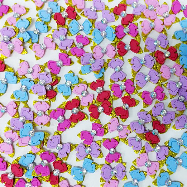 Adesivos EVA Glitter Lacinhos Mod.2 - 10 unidades