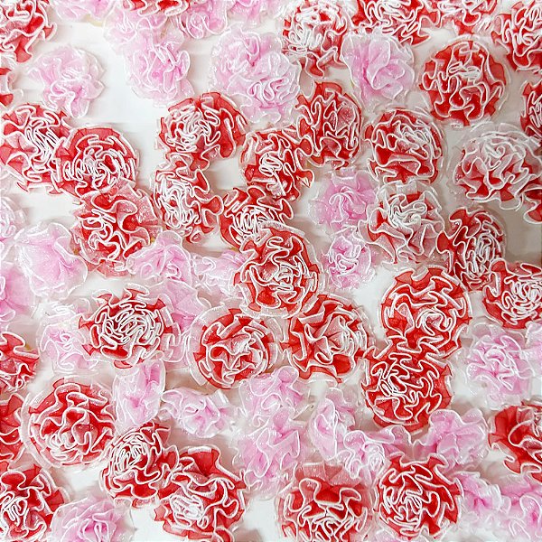 Laço Penteado Flor Cetim Mod.3 - 10 unidades