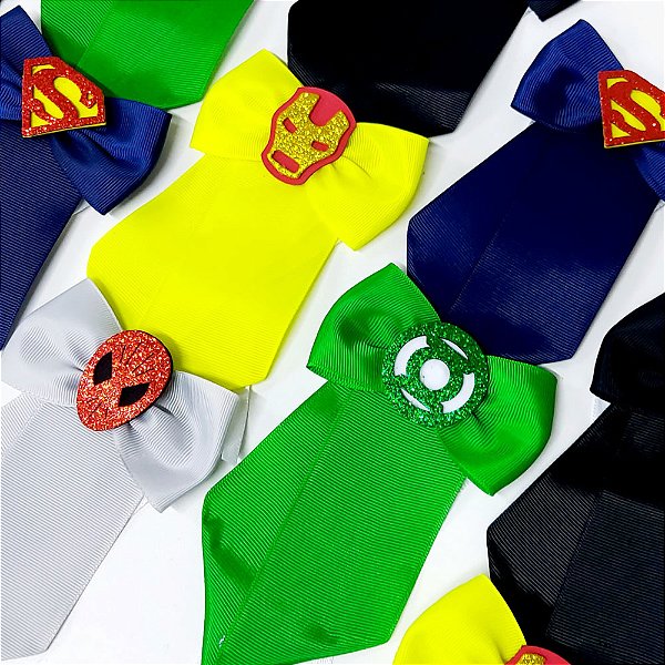 Gravata Social Laço Super Heróis EVA - 10 unidades