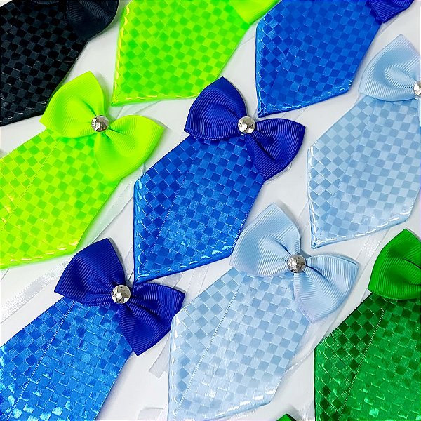 Gravata Social Laço Decorativo Quadriculado - 10 unidades