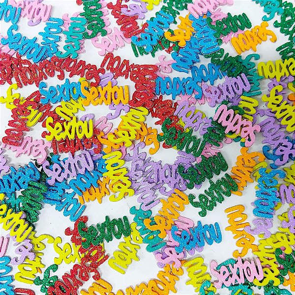 Adesivos EVA Glitter Sextou - 20 unidades