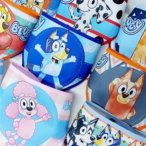 Bandanas Tecido Estampado Bluey - 10 unidades