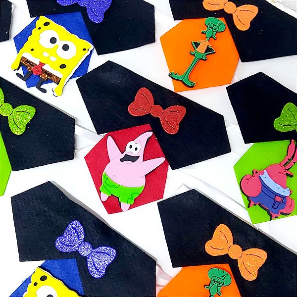 Colarinho Social Gravata Feltro EVA Bob Esponja - 10 unidades