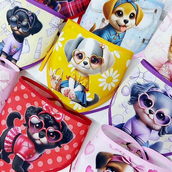 Bandanas Tecido Estampado Dog Fashion - 10 unidades