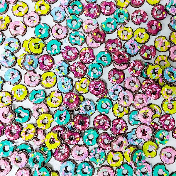 Adesivos EVA Glitter Donuts - 10 unidades