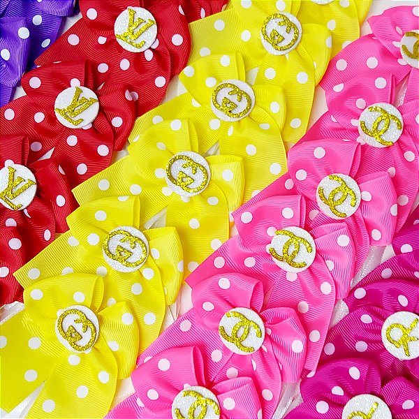 Laço Pescoço Estampado Poá EVA Marcas - 10 unidades