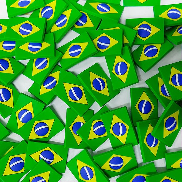 Laço Penteado Emborrachado Bandeira Copa Brasil - 10 unidades