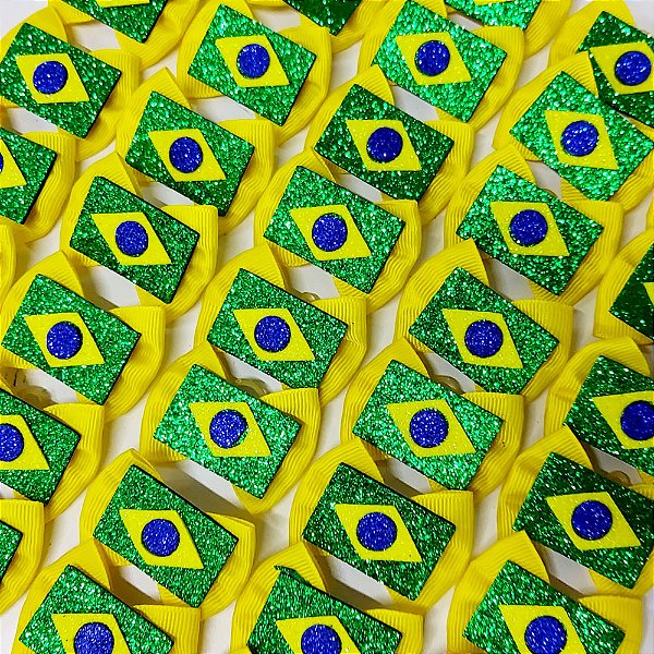 Laço Borboleta Bandeira EVA Copa Brasil - 10 unidades