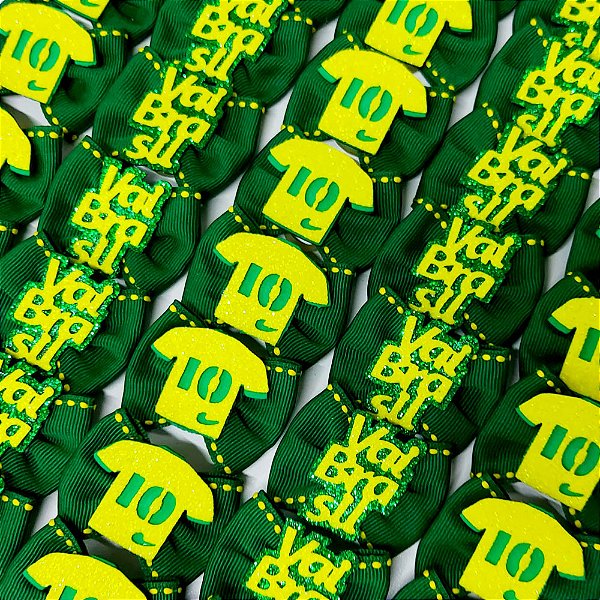 Laço Borboleta Pespontada Jeans EVA Copa Brasil - 10 unidades