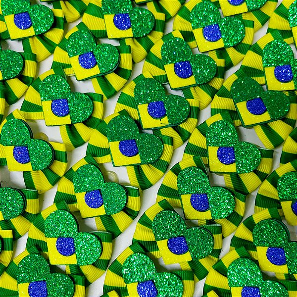 Laço Borboleta Estampado EVA Copa Brasil Mod.2 - 10 unidades