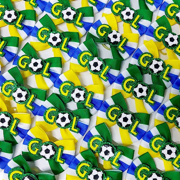 Laço Borboleta Estampado EVA Copa Brasil Mod.1 - 10 unidades