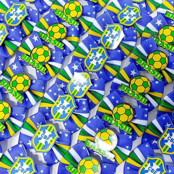 Laço Borboleta Estampado PF Copa Brasil Mod.1 - 10 unidades
