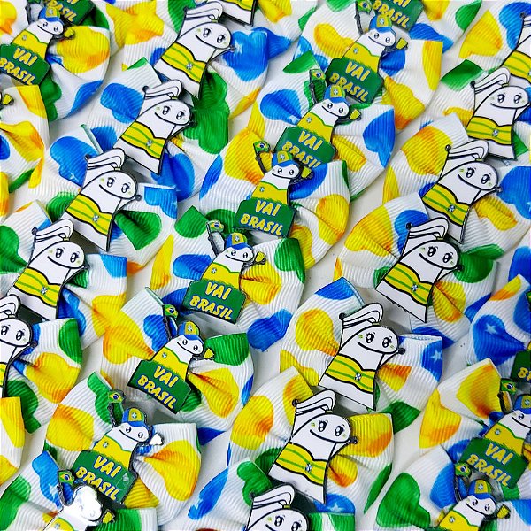 Laço Borboleta Estampado PF Flork Copa Brasil - 10 unidades