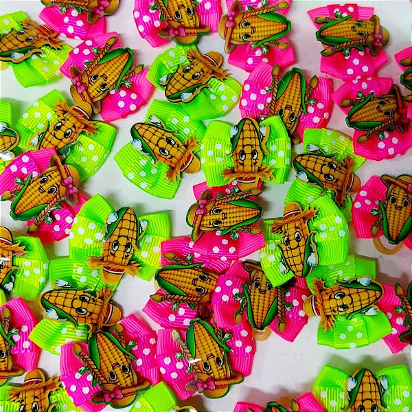Laço Borboleta Duplo Poá Milho Festa Junina - 10 unidades