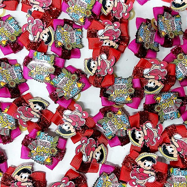 Laço Borboleta Duplo Veludo Brilho PF Festa Junina - 10 unidades