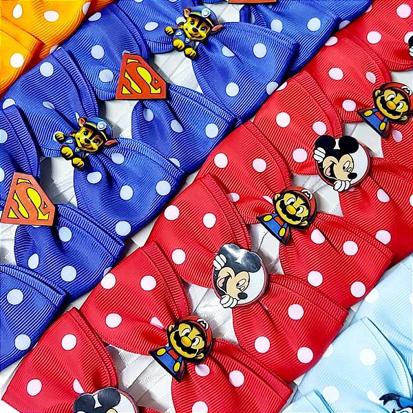 Gravata Borboleta Duplo Estampado PF Personagens - 10 unidades