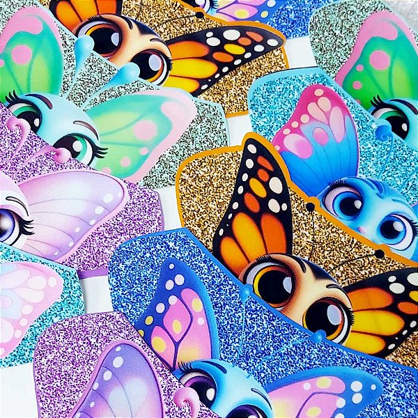 Bandanas Tecido Estampado 3D Borboletas - 10 unidades