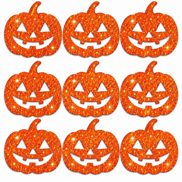 Adesivos EVA Glitter Abóbora Halloween - 20 unidades