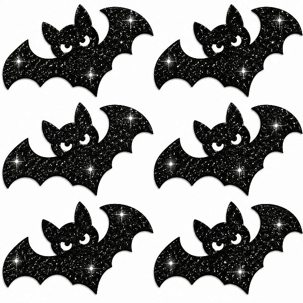 Adesivos EVA Glitter Morcego Halloween - 20 unidades