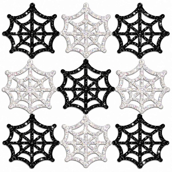 Adesivos EVA Glitter Teia Aranha Halloween - 20 unidades