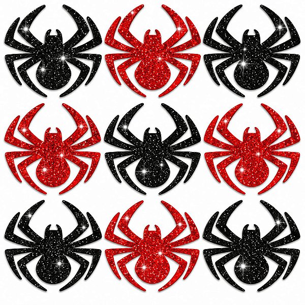 Adesivos EVA Glitter Aranha Halloween - 20 unidades