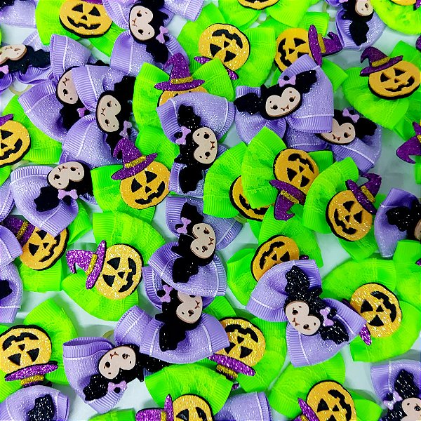 Laço Borboleta Duplo Voil EVA Halloween - 10 unidades