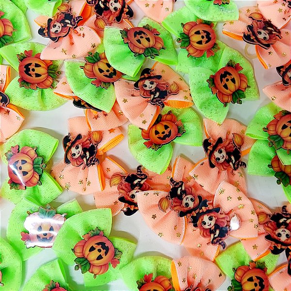 Laço Borboleta Duplo Voil PF Halloween - 10 unidades
